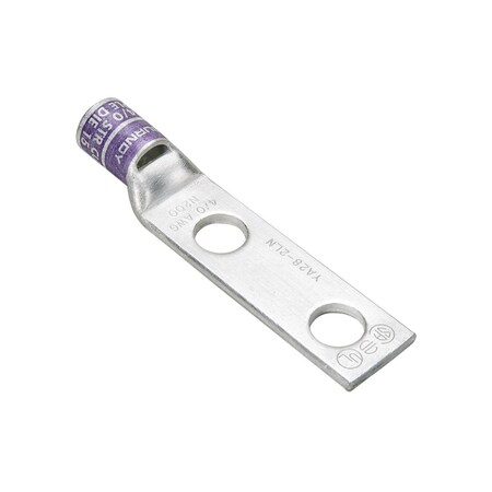 Burndy Cu Comp Terminal Code Cond, Bvl Entry, 2 Hole/W/InspWindow, 750 kcmil YA392LN